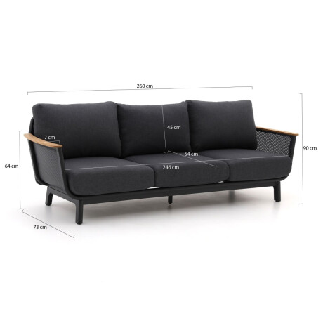 Bellagio Sorico lounge tuinbank 3-zits 260cm - Laagste prijsgarantie! afbeelding2 - 1