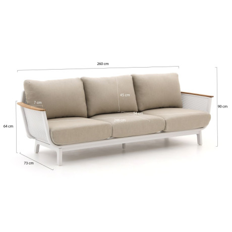 Bellagio Sorico lounge tuinbank 3-zits 260cm - Laagste prijsgarantie! afbeelding2 - 1