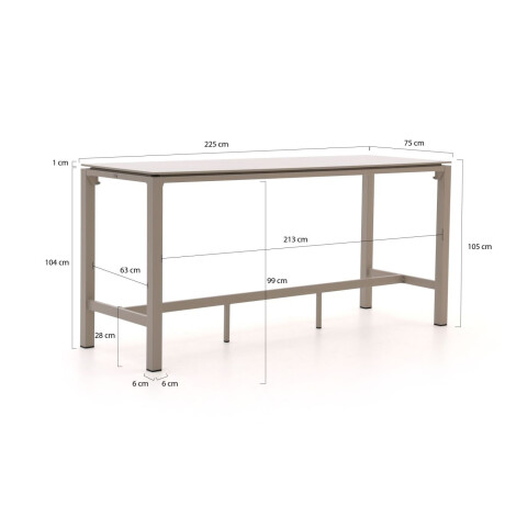 Bellagio Trecenta bartafel 225x75x105cm - Laagste prijsgarantie! afbeelding2 - 1