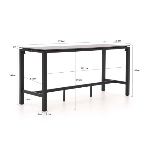 Bellagio Trecenta bartafel 225x75x105cm - Laagste prijsgarantie! afbeelding2 - 1