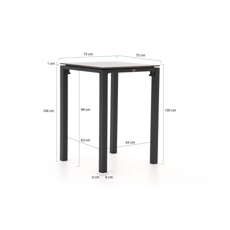 Bellagio Trecenta bartafel 75x75x105cm - Laagste prijsgarantie! afbeelding2 - 1
