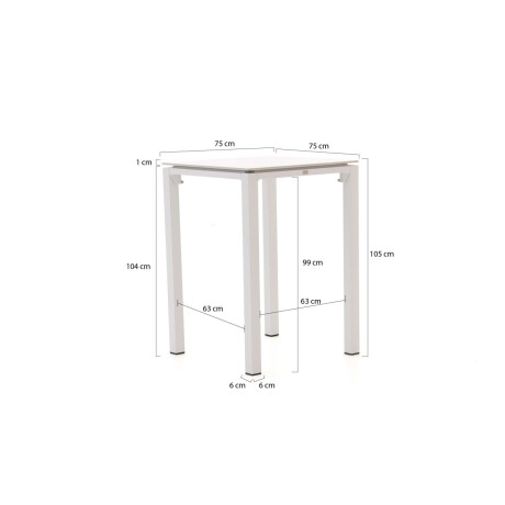 Bellagio Trecenta bartafel 75x75x105cm - Laagste prijsgarantie! afbeelding2 - 1