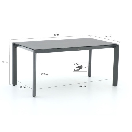 Bellagio Veneto dining tuintafel 160x90x75cm - Laagste prijsgarantie! afbeelding2 - 1