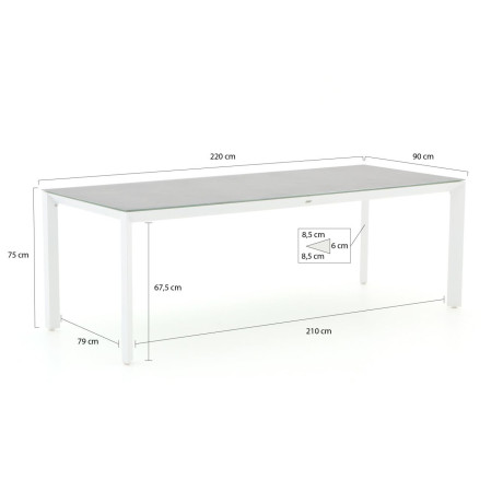 Bellagio Veneto dining tuintafel 220x90x75cm - Laagste prijsgarantie! afbeelding2 - 1