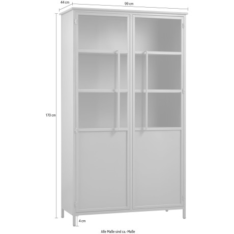 BePureHome Vitrinekast Exhibit met glazen deuren en veel opbergruimte, h 170 cm x b 99 cm afbeelding2 - 1