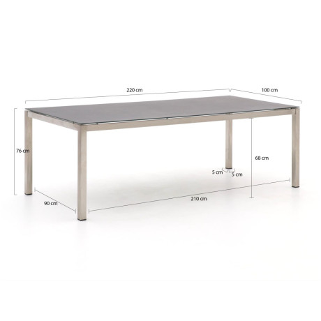 Bernstein Freiburg dining tuintafel 220x100x76cm - Laagste prijsgarantie! afbeelding2 - 1