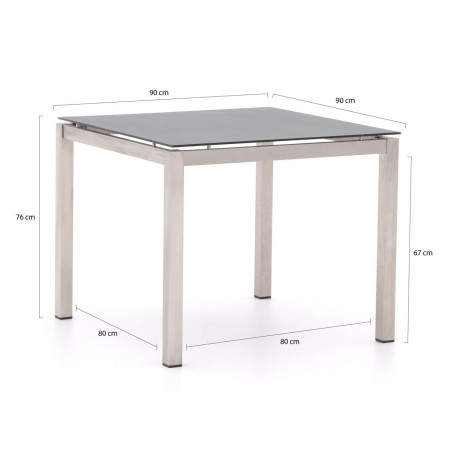 Bernstein Freiburg dining tuintafel 90x90x76cm - Laagste prijsgarantie! afbeelding2 - 1