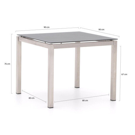 Bernstein Freiburg dining tuintafel 90x90x76cm - Laagste prijsgarantie! afbeelding2 - 1