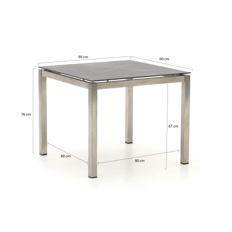 Bernstein Freiburg dining tuintafel 90x90x76cm - Laagste prijsgarantie! afbeelding2 - 1