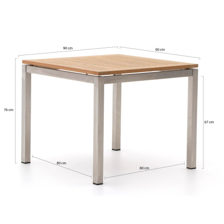 Bernstein Freiburg dining tuintafel 90x90x76cm - Laagste prijsgarantie! afbeelding2 - 1