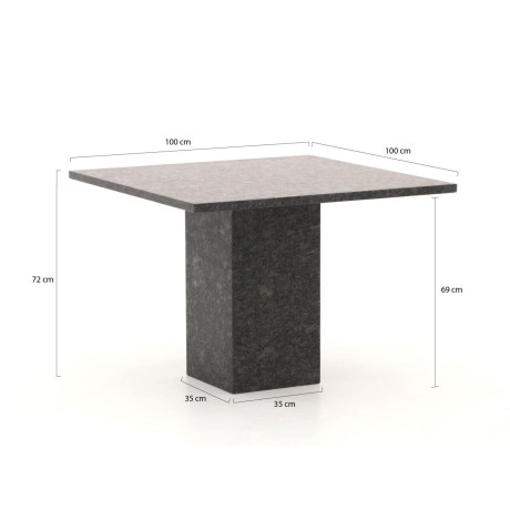 Bernstein Granieten dining tuintafel 100x100cm - Laagste prijsgarantie! afbeelding2 - 1