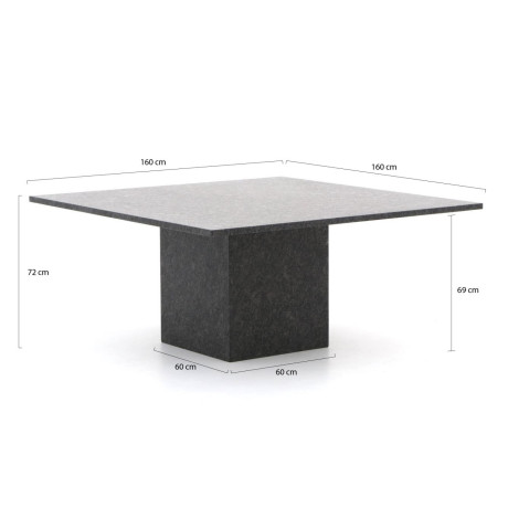 Bernstein Granieten dining tuintafel 160x160cm vierkant - Laagste prijsgarantie! afbeelding2 - 1