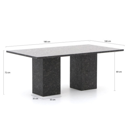 Bernstein Granieten dining tuintafel 180x100cm - Laagste prijsgarantie! afbeelding2 - 1