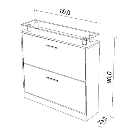 borchardt Möbel Schoenenkast Finn Breedte 89 cm, met glasplaat afbeelding2 - 1