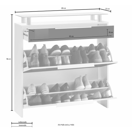 borchardt Möbel Schoenenkast Oliva Breedte 89 cm, hangend afbeelding2 - 1