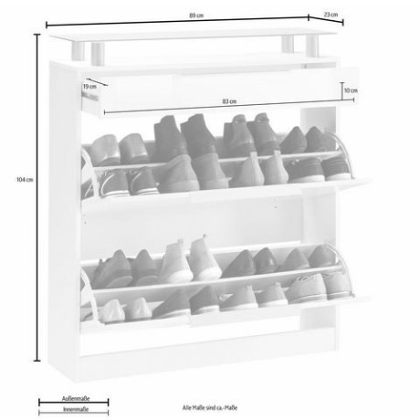 borchardt Möbel Schoenenkast Oliva Breedte 89 cm, staand afbeelding2 - 1