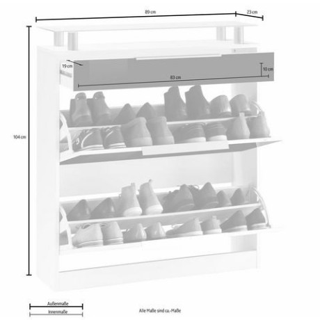 borchardt Möbel Schoenenkast Oliva Breedte 89 cm, staand afbeelding2 - 1