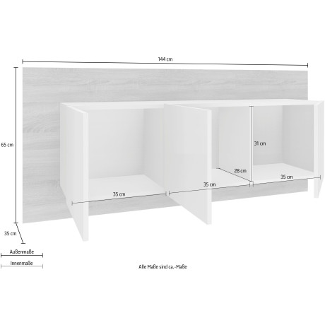 borchardt Möbel Tv-meubel Sara Breedte 144 cm afbeelding2 - 1