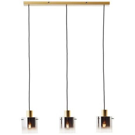 Brilliant Leuchten Hanglamp Osaki 150 cm hoogte, kabel lengte variabel, e27, metaal/glas, goud/rookglas (1 stuk) afbeelding2 - 1