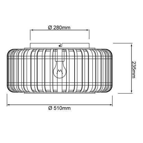 Brilliant Leuchten Plafondlamp Woodrow Bamboe - Nature Style - dimbaar - Ø 50cm - E27 fitting (1 stuk) afbeelding2 - 1