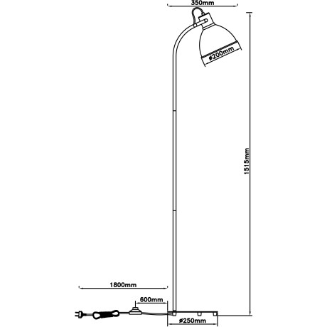 Brilliant Leuchten Staande lamp Erena Hoogte 150 cm, E27, metaal/hout afbeelding2 - 1