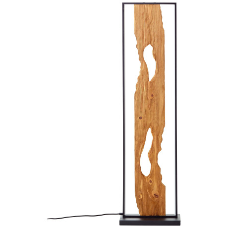 Brilliant Leuchten Staande ledlamp Chaumont Hoogte 120 cm, 2300 lm, aluminium/metaal/hout, zwart/hout afbeelding2 - 1