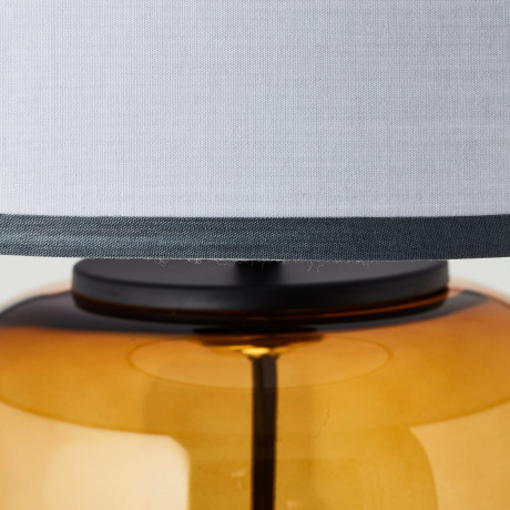 Brilliant Leuchten Tafellamp Hydra Ø 30 cm, E27, glas/textiel afbeelding2 - 1
