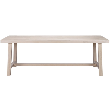 Brooklyn verlengbare houten eettafel whitewash - 220 x 95 cm afbeelding2 - 1