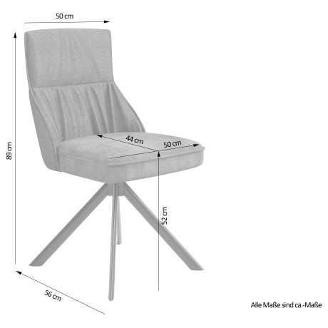 byLIVING Eetkamerstoel California set van 2, met pocketveringskern, 180° draaibaar met return-functie (set, 2 stuks) afbeelding2 - 1