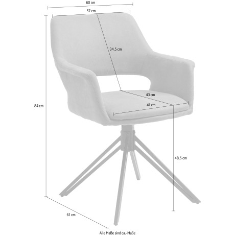 byLIVING Eetkamerstoel Elenore 360° draaibaar (set, 2 stuks) afbeelding2 - 1