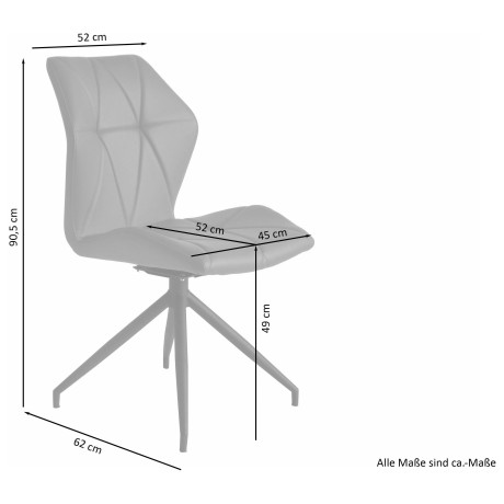 byLIVING Eetkamerstoel Imke set van 2, gezellige eetkamerstoel met stiksels, 360° draaibaar (set, 2 stuks) afbeelding2 - 1