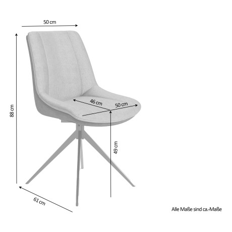 byLIVING Eetkamerstoel Phoenix set van 2 360 graden draaibaar met terugloopfunctie en hoogwaardige bekledingsstoffen (set, 2 stuks) afbeelding2 - 1