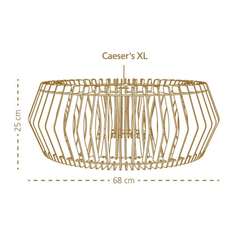 Caeser XL houten hanglamp extra large - met koordset zwart - Ø 68 cm afbeelding2 - 1