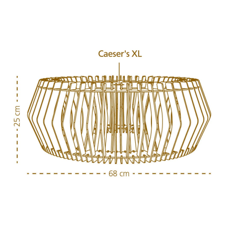 Caeser XL houten lampenkap extra large - Ø 68 cm afbeelding2 - 1