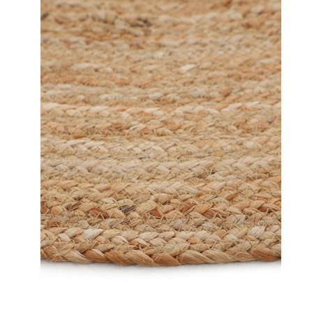 carpetfine Vloerkleed Nele jute-vloerkleed natuurmateriaal gevlochten tweezijdig te gebruiken kleed van 100% jute, in rond en ovaal, vele maten afbeelding2 - 1