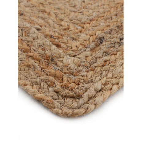 carpetfine Vloerkleed Nele jute-vloerkleed natuurmateriaal gevlochten tweezijdig te gebruiken kleed van 100% jute, vierkant en als loper afbeelding2 - 1