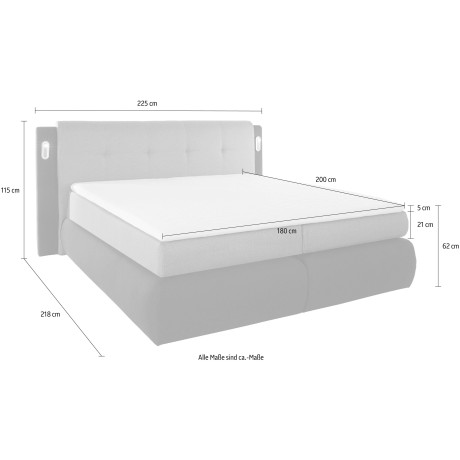 COLLECTION AB Boxspring Borna inclusief bedkist, ledverlichting en topmatras afbeelding2 - 1