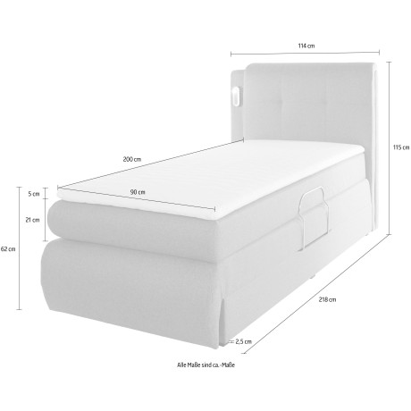 COLLECTION AB Boxspring Borna inclusief bedkist, ledverlichting en topmatras afbeelding2 - 1