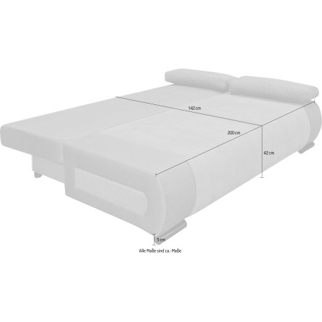 COLLECTION AB Slaapbank Moritz met slaapbank functie en bedbox, comfortabele binnenvering afbeelding2 - 1