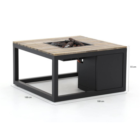 Cosiraw lounge vuurtafel 100x100x55cm - Laagste prijsgarantie! afbeelding2 - 1