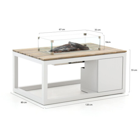 Cosiraw lounge vuurtafel 120x80x55cm - Laagste prijsgarantie! afbeelding2 - 1