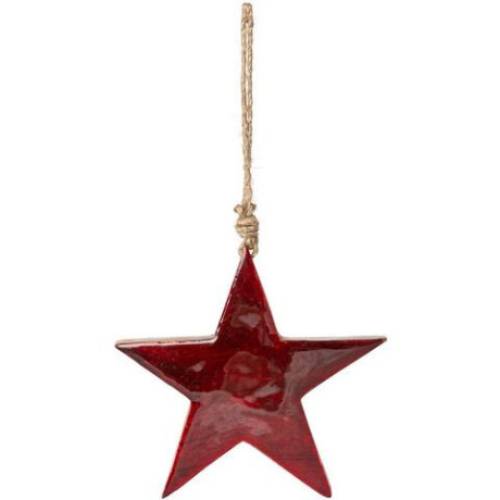 Creativ deco Sierster Kerstster, kerstversiering rood van hout, hangdecoratie, 3-delige set, ø ca. 20 cm (3 stuks) afbeelding2 - 1