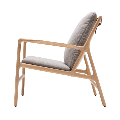 Dedo easy chair whitewash - dakar leather grijs zitting afbeelding2 - 1