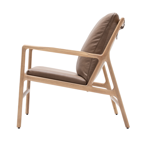 Dedo easy chair whitewash - dakar leather stone zitting afbeelding2 - 1