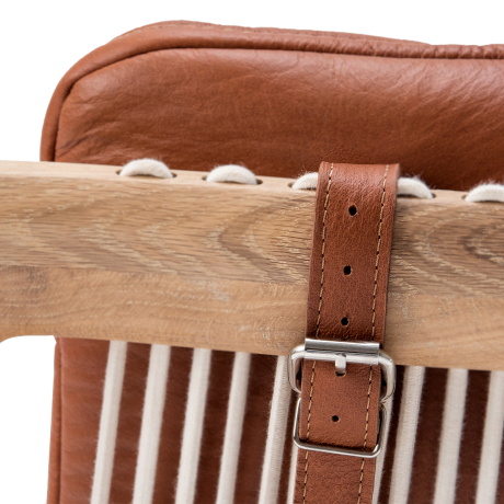 Dedo easy chair whitewash - dakar leather whisky zitting afbeelding2 - 1