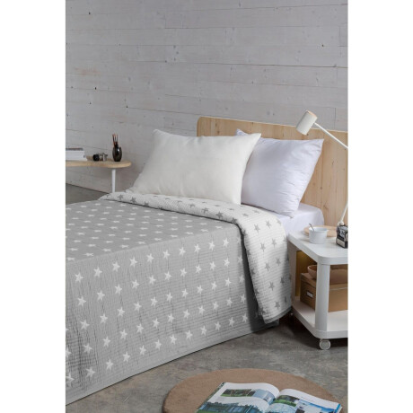 my home Sprei Yolanda gestikte sprei, voor kinderen en volwassenen in reversible-look, katoenmix, met lichte vulling, sterren afbeelding2 - 1