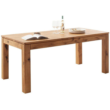 MCA furniture Eettafel ETNA 4-poot tafel Massief hout, doorlopende lamel, blokvoet 10x10 cm, tafelblad 2,5 cm afbeelding2 - 1