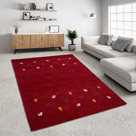 THEKO Wollen kleed Gabbeh motief, handgeweven tapijt, dierenmotief, 100% wol, handgeweven afbeelding2 - 1