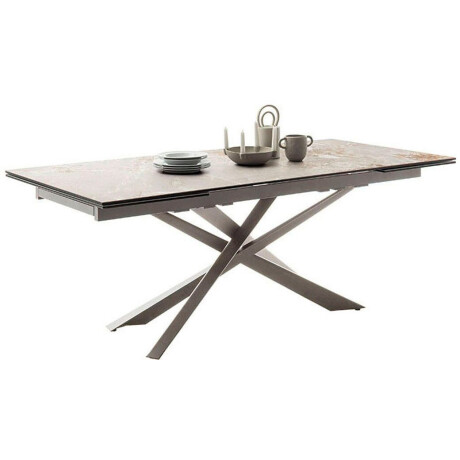 MCA furniture Eettafel TESERO uitschuifbare tafel 200-300 cm Keramiek, roestvrij staal, marmer-look, uittrekbaar, belastbaar tot 100 kg, 10-12 personen afbeelding2 - 1