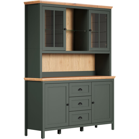 Home affaire Buffetkast Vienna Keukenbuffet in landelijke stijl, inclusief verlichting - (B/D/H) 146/39/112 cm (set, 2 stuks) afbeelding2 - 1